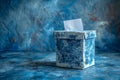 Ballot box and paper on blue background essential elements of elections and national referendums Royalty Free Stock Photo