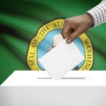 Ballot box with US state flag on background series - Washington Royalty Free Stock Photo