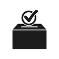 Ballot Box Vote Confirmed. A symbolic visual of a voting container and a confirma Royalty Free Stock Photo