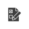 Ballot, document with cross mark vector icon