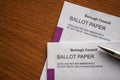 Ballot paper. Postal vote envelope Royalty Free Stock Photo