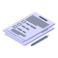 Ballot papers icon isometric vector. People election