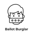 Ballot thief, ballot burglar icon design ready to use vector