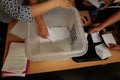 Ballot and votes in a Polling station in barcelona