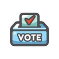 Ballot voting Box Vector icon Cartoon illustration.