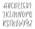 Ballpen handwritten vector alphabet