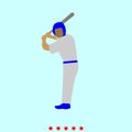 Ballplayer set it is color icon .