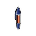 Ballpoint blue writing pen, color isolated illustration