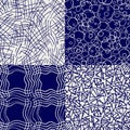 Ballpoint drawing seamless patterns set