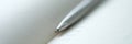 Ballpoint metal pen lying on open diary closeup Royalty Free Stock Photo