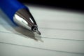 Ballpoint pen on blank paper Royalty Free Stock Photo