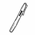 Ballpoint pen Doodle Vector Illustration. Isolated on a white background. Hand drawn, comic, outline Royalty Free Stock Photo