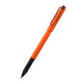 Ballpoint pen isolated on white background, elegant pen in orange. With clipping path. Royalty Free Stock Photo