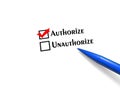 Authorize or Unauthorize. Royalty Free Stock Photo