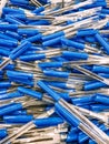 Ballpoint pen pile in stationery shop