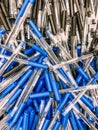 Ballpoint pen pile in stationery shop