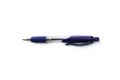 Ballpoint pen on white isolated background. Blue writing pen