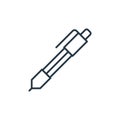 ballpoint vector icon isolated on white background. Outline, thin line ballpoint icon for website design and mobile, app