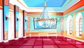 Ballroom with chandelier vector illustration