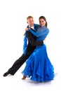 Ballroom Dancers Blue 02 Royalty Free Stock Photo