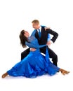 Ballroom Dancers Blue 05 Royalty Free Stock Photo