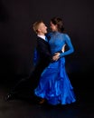 Ballroom Dancers Blue 06 Royalty Free Stock Photo