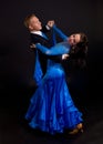 Ballroom Dancers Blue 12 Royalty Free Stock Photo