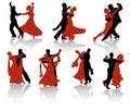 Ballroom dancers silhouette