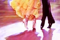 Ballroom dancers yellow dress