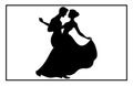 silhouettes of dancing couple, ballroom dancing, Couple dancing silhouette Royalty Free Stock Photo