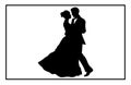 silhouettes of dancing couple, ballroom dancing, Couple dancing silhouette Royalty Free Stock Photo