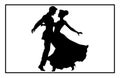 silhouettes of dancing couple, ballroom dancing, Couple dancing silhouette Royalty Free Stock Photo