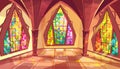 Ballroom or gothic palace hall vector illustration Royalty Free Stock Photo