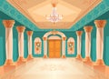 Ballroom or royal palace hall vector illustration Royalty Free Stock Photo