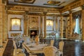 The ballroom and restaurant in classic style. 3D render.