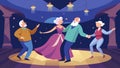 The ballroom was transformed into a magical world with the elderly dancers gracefully moving in unison as if they were