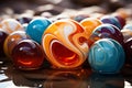 balls abstract swirling marble background generative AI Royalty Free Stock Photo