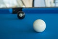 Balls of American Pool or Snooker billiard game any of various games played on blue flannel table