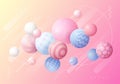 Multicolored decorative background with 3D balls.