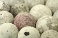 Balls of baked clay background