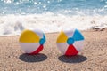 Balls on the beach Royalty Free Stock Photo