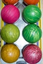 Balls for bowling at bowling centre Royalty Free Stock Photo