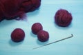 Balls of colored wool for making beads Royalty Free Stock Photo