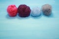 Balls of colored wool for making beads Royalty Free Stock Photo