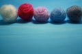 Balls of colored wool for making beads Royalty Free Stock Photo