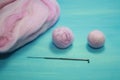Balls of colored wool for making beads Royalty Free Stock Photo