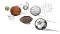 Balls for different kinds of sports Royalty Free Stock Photo