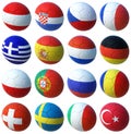 Balls with Euro 2008 flags Royalty Free Stock Photo