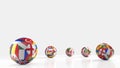 Balls with Europe countries European flags. Royalty Free Stock Photo