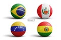Balls of flags of Copa America 2019 Royalty Free Stock Photo